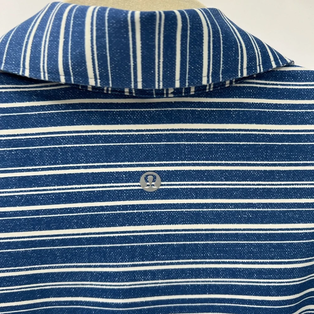 Lululemon Propel polo blue stripe shirt